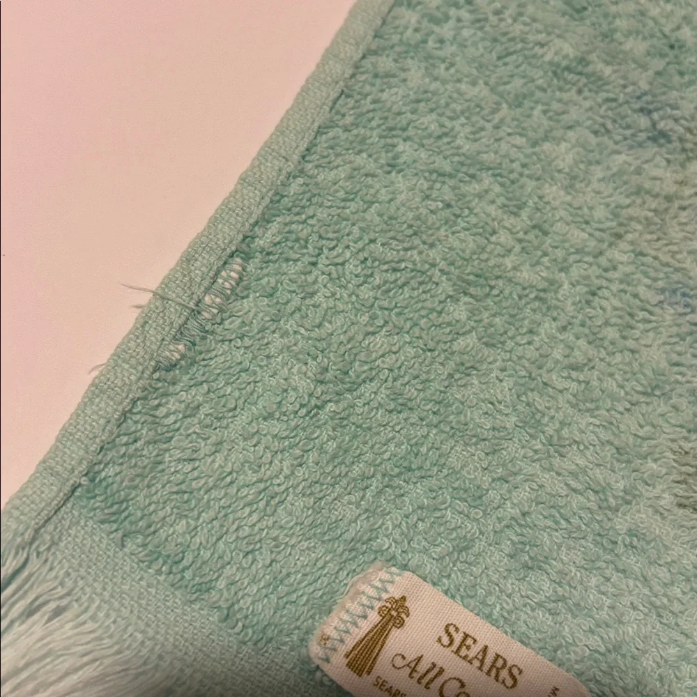 Sears All Cotton Made in USA Floral Hand Towels Set of Two